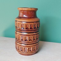 Vintage scheurich German ceramic vase with Inca pattern