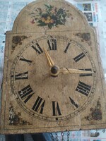 Two-weight peasant clock, with painted wooden dial