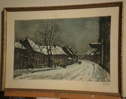 Élesdy István (1912-1987) : Országház utca a Várban - Tél