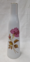 Régi Hollóházi rózsamintás szépen aranyozott porcelán váza hibátlan állapotban 25 cm.