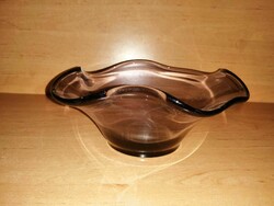 Lila üveg tál, asztalközép, kínáló - 20,5 cm