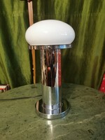 Art deco stílusú/retro/ krómozott asztali lámpa,tejfehér búrával