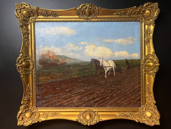 Painting by Zoltán Ott, Örkény 1881-1946, dimensions 85cm x 74cm