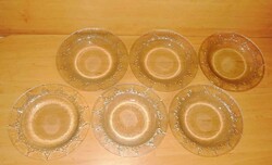 Retro glass small plate set 6 pcs in one - 18 cm