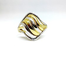 Stoneless yellow-white gold ring (zal-au65465)