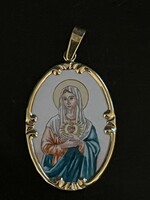 Arany Tűzzománc Szűz Mária Medál