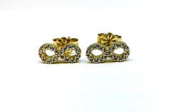 Gold earrings with stone infinity sign (zal-au122735)