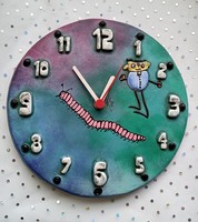 Retro ceramic handmade wall clock 22cm