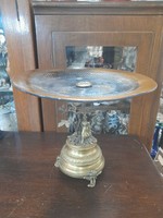 Old baroque copper-crystal plastic centerpiece, offering. 25 Cm.