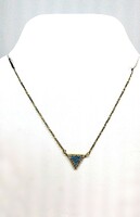 Gold necklace with blue and white pendant (zal-au108458)