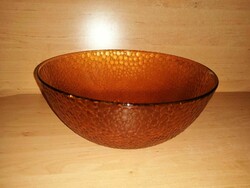 French amber glass bowl, offering - diam. 26 Cm
