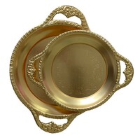 Gold-plated metal tray 2 pcs. (68332)