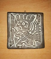 Antique Mexican Mayan warrior relief ceramic wall picture (1/p)