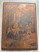 Albrecht Dürer's Flight into Egypt copper engraving on wood panel