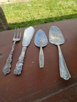 4 pcs antique servers cake spatulas cake knife+fork larger size 24-22-18-20 cm