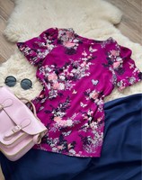 Oasis 34 cherry blossom blouse, purple-cyclamen, oriental