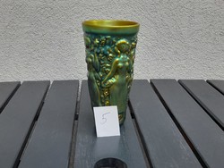 Gyönyörű Zsolnay eozin szüretelő pohár 5.