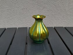 1,-Ft Zsolnay eozin fokhagymagerezdes váza meseszép színekkel