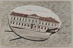 Szabadka Magyar Királyi Honvéd Laktanya képeslap, 1914-ből