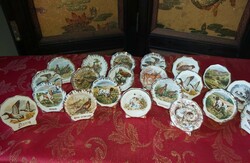 English-marked porcelain display case decorations in the theme of hunter - horseman - bunny - squirrel