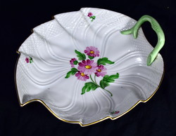 Herend leaf-shaped porcelain serving bowl