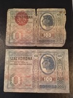 2 db 100 korona 1912
