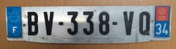 French license plate bv-338-vq France 2.