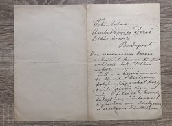 Szinyei Merse Pál festő eredeti kézzel írt és aláírt levele Ambrozovich Dezsőnek