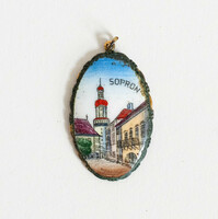 "Sopron, a hűség városa" vintage medál zománc betéttel