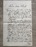 Barabás Miklós festő eredeti kézzel írt és aláírt levele Telepy Károly festőnek