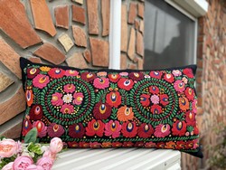 Beautiful embroidered rare matyó 81 cm long decorative pillow pillow nostalgia piece village decoration