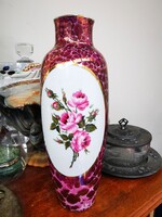 HOLLÓHÁZI LÜSZTERES RÓZSÁS VÁZA, 25 cm