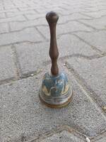 Wonderful old enameled copper bell (12x5.5 cm)