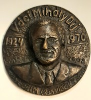 Váci Mihály Díj  1924 - 1970 RIM könyvkiadó egyoldalas bronz dombormű emlék plakett  10 cm