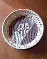 Wicker bowl., Plate. 19X4.5 cm