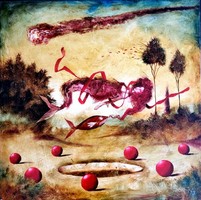 Győrfi András - Malice in Wonderland 80 x 80 cm olaj, vászon