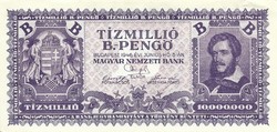 Tízmillió b.-pengő 1946 1. hajtatlan