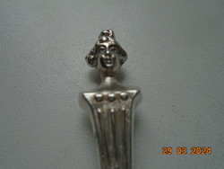 Figurális szecessziós hölggyel ezüstözött fagyis kiskanál