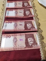 Két pár sorszám követős 2022- és 500 ftos szép állapotban