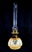 XIX. Interesting kerosene lamp with a coat of arms - double cross pattern with a 19th-century fajnas tank