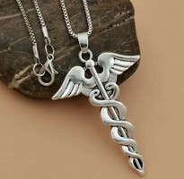 Nym32b - hermes stick pendant on a dolphin clasp chain