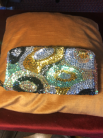 New hand-stitched, wristlet, sequin and rhinestone shiny luxury bag for wedding, party, casual
