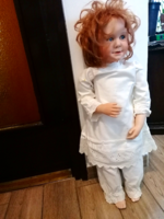 75 cm tall, beautiful, lifelike, marked porcelain doll, artist's doll.