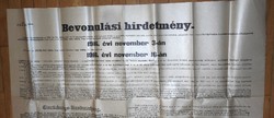 Bevonulási hirdetményi parancs 1916 november (K.u.K hatnyelvű plakát, 114x78 cm)