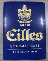 Eilles gourmet café convex painted metal advertising sign!