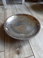 Gorgeous old silver-plated steel serving bowl/centerpiece (27.2x5.6 cm)