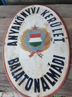 Registry district oval painted metal sign