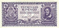 Tízmillió b.-pengő 1946 2. hajtatlan