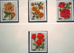 N1150-3 / Germany 1982 people's welfare : garden roses stamp set postal clerk