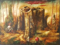 Győrfi András - A labirintus őrzője 60 x 80 cm olaj, vászon